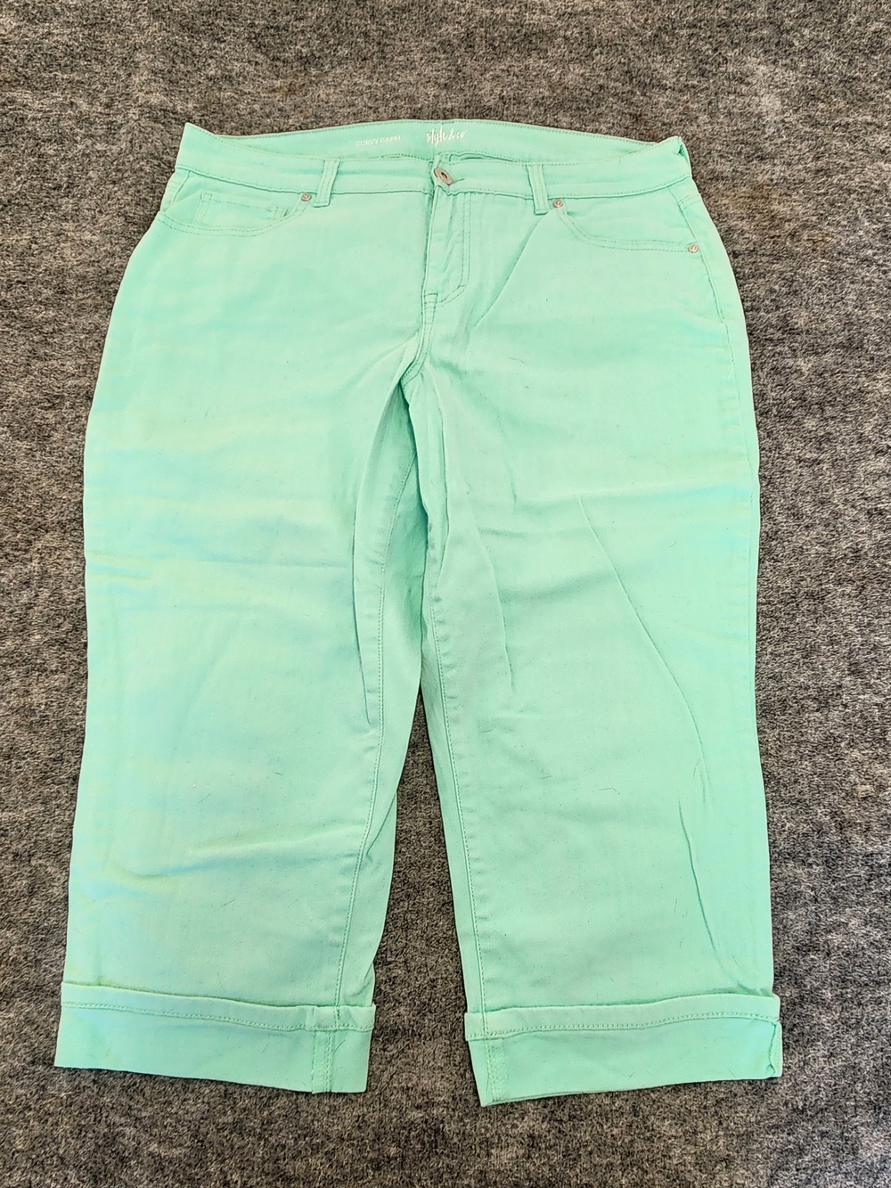 Style & Co Mint Green Curvy Capri Pants 16
